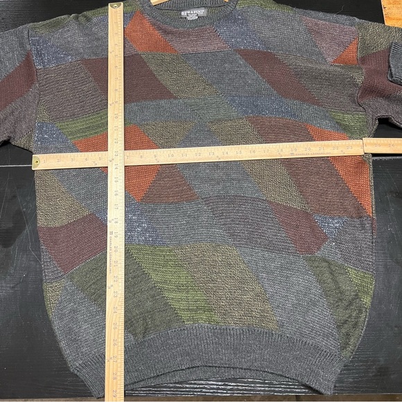 Serafini Geometric Sweater Knit Crew Neck Sweater - Picture 2 of 5